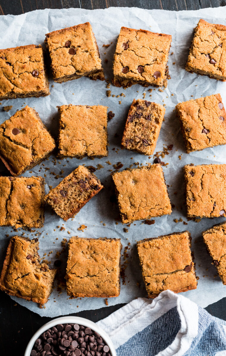 Gluten-Free Chocolate Chip Tahini Cookie Bars